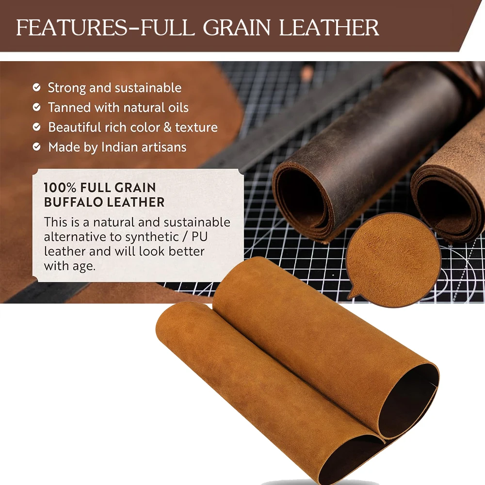 Premium Crazy Horse Oil-Tanned Leather Sheets