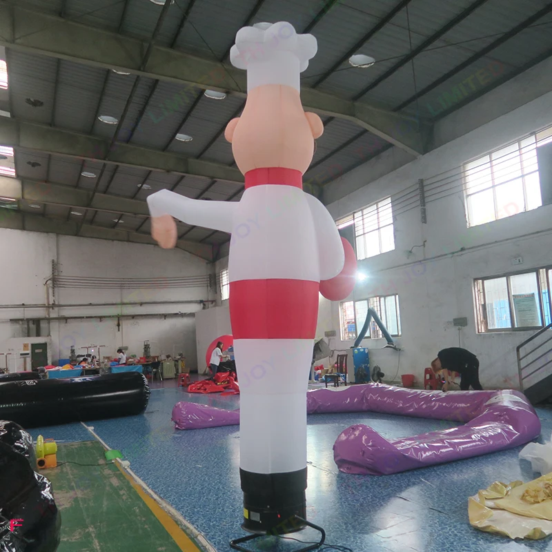 Personalized 3m High Inflatable chef Waving hand Air Dancer Advertising Tube Man with Welcome Gesture 6