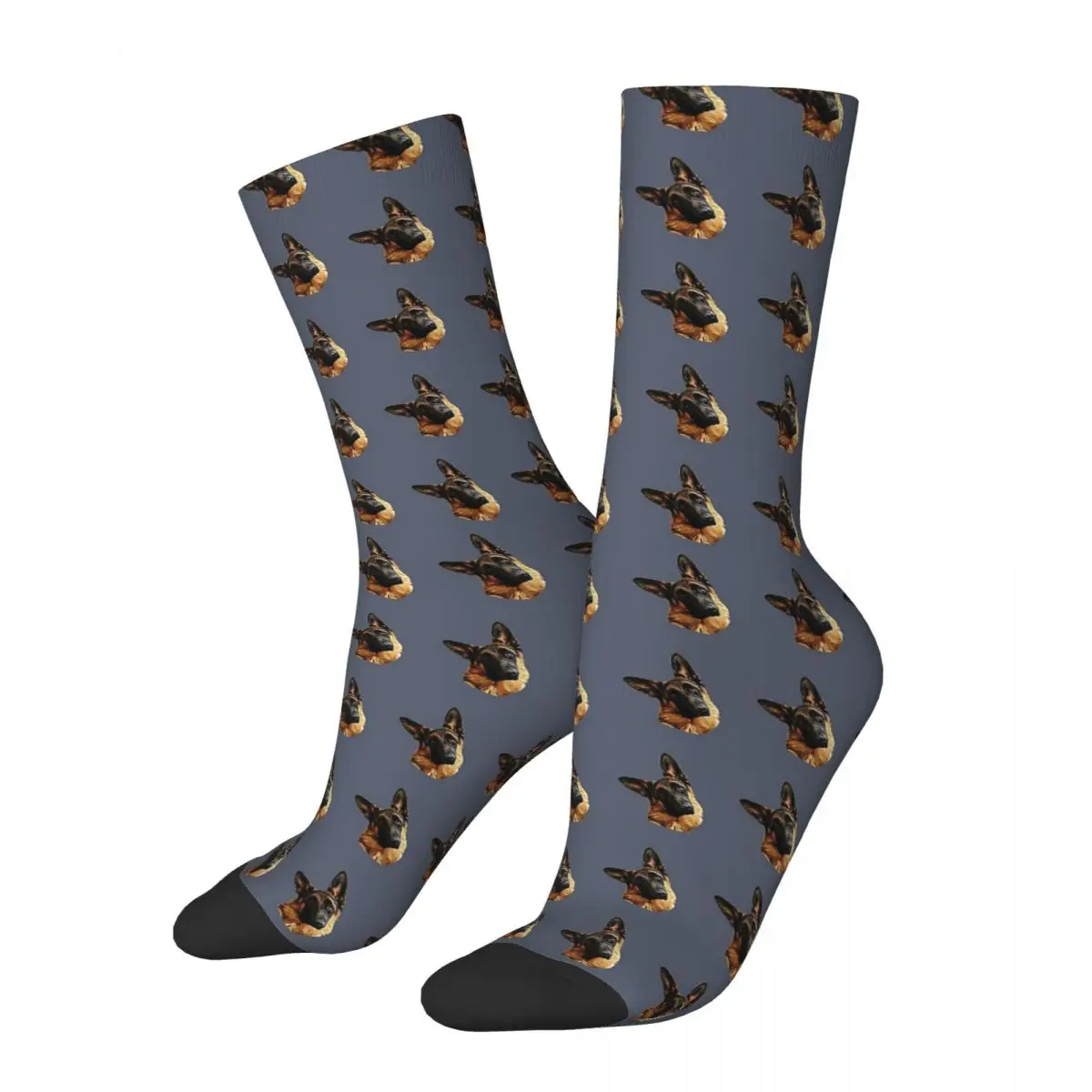 

Autumn Winter Crazy Design Men's Women's German Shepherd Head Tilt Socks Animal Puppy Dog Non-slip Middle Tube Socks