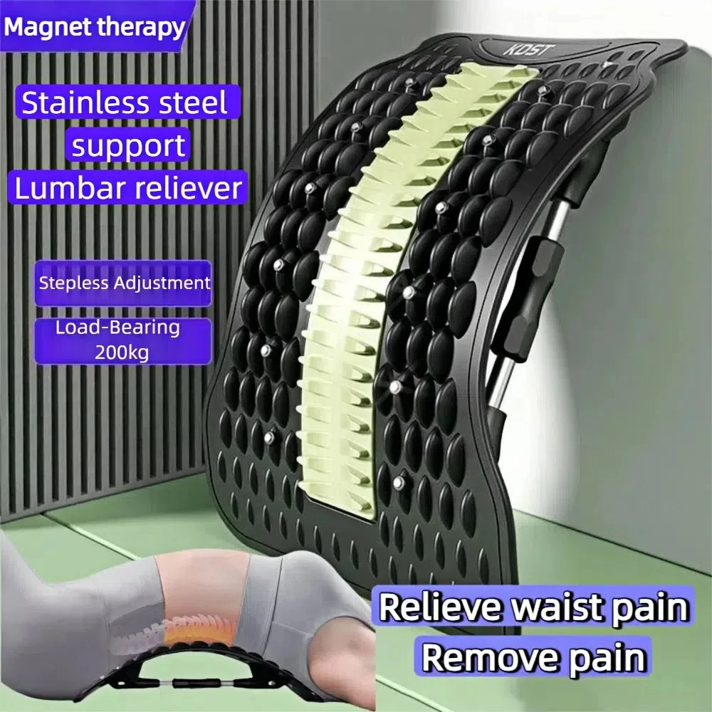 Home Lumbar Relief Device for Posture Correction and Back Stretching   Relieves Back Pain with Massage and Stretching