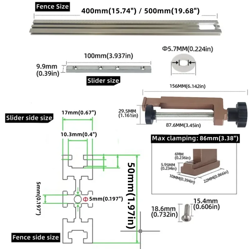 Adjustable Guide Rail Bracket for Woodworking - Routing Jig Frame for Trimming, Milling, and Engraving