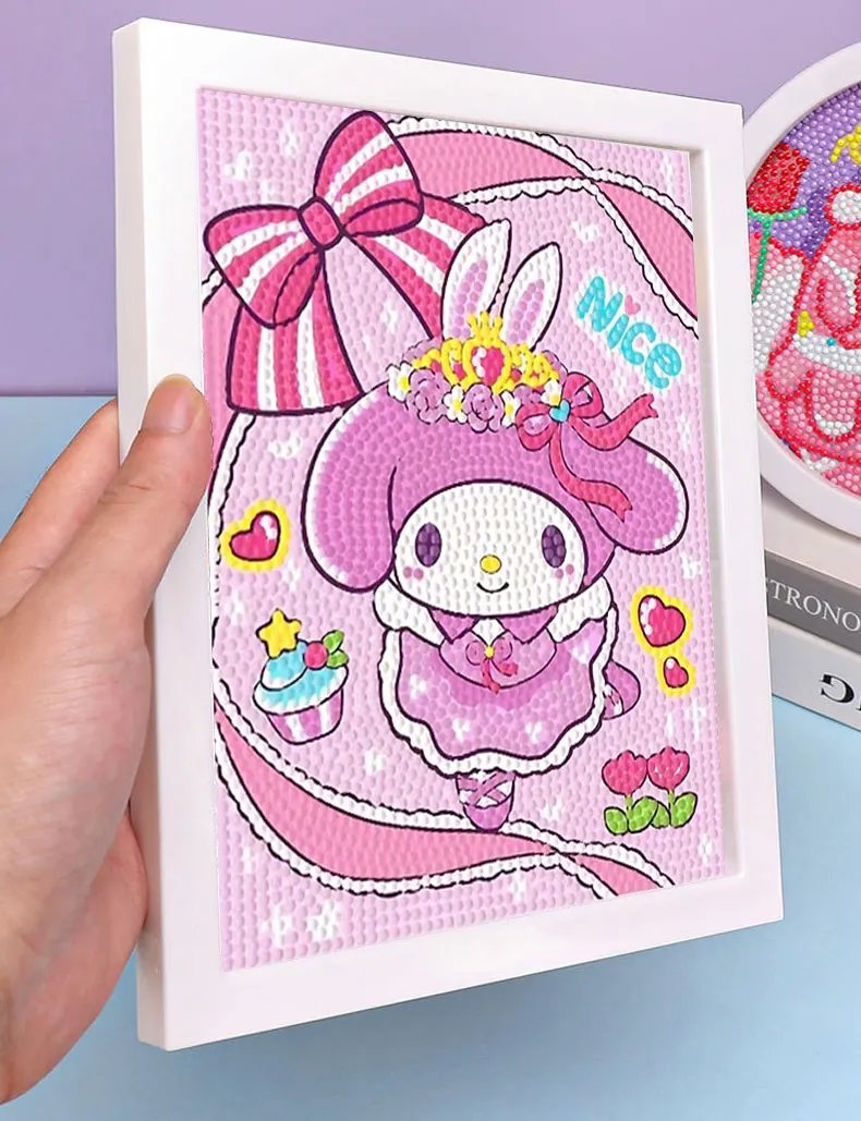 Description Picture 2 of itemSanrio Diamond Painting Melody New 2024 Full Diamond Mosaic 5D DIY Cross Stitch Kits Diamond Art Home Decor with Frame