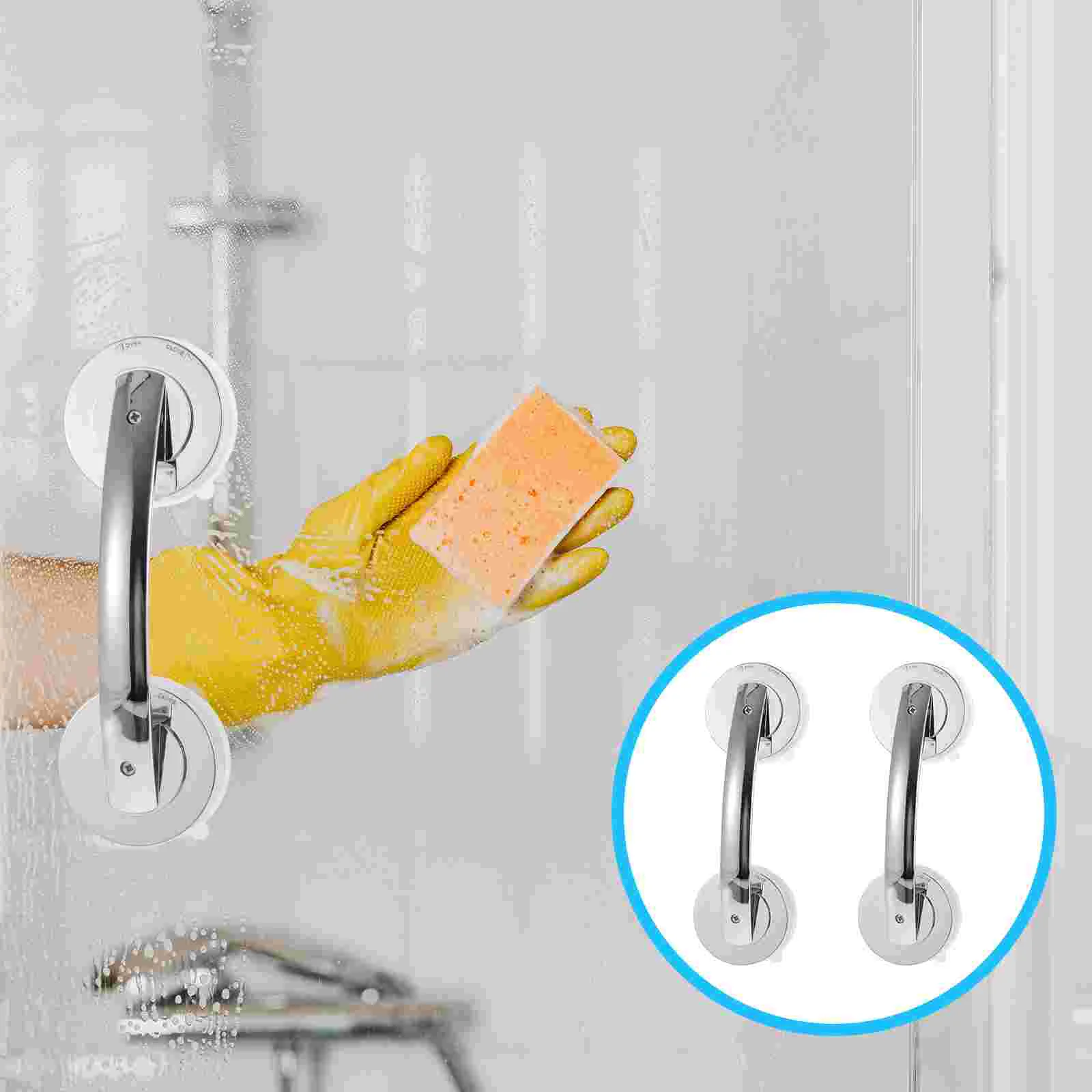 

2 Pcs Drawer Glass Door Handle Rest Suction Cup Shower Abs Engineering Plastics Handles