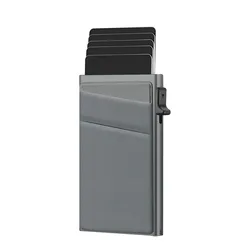 Sleek RFID - Blocking Minimalist Metal Cardholder Wallet (Grey)