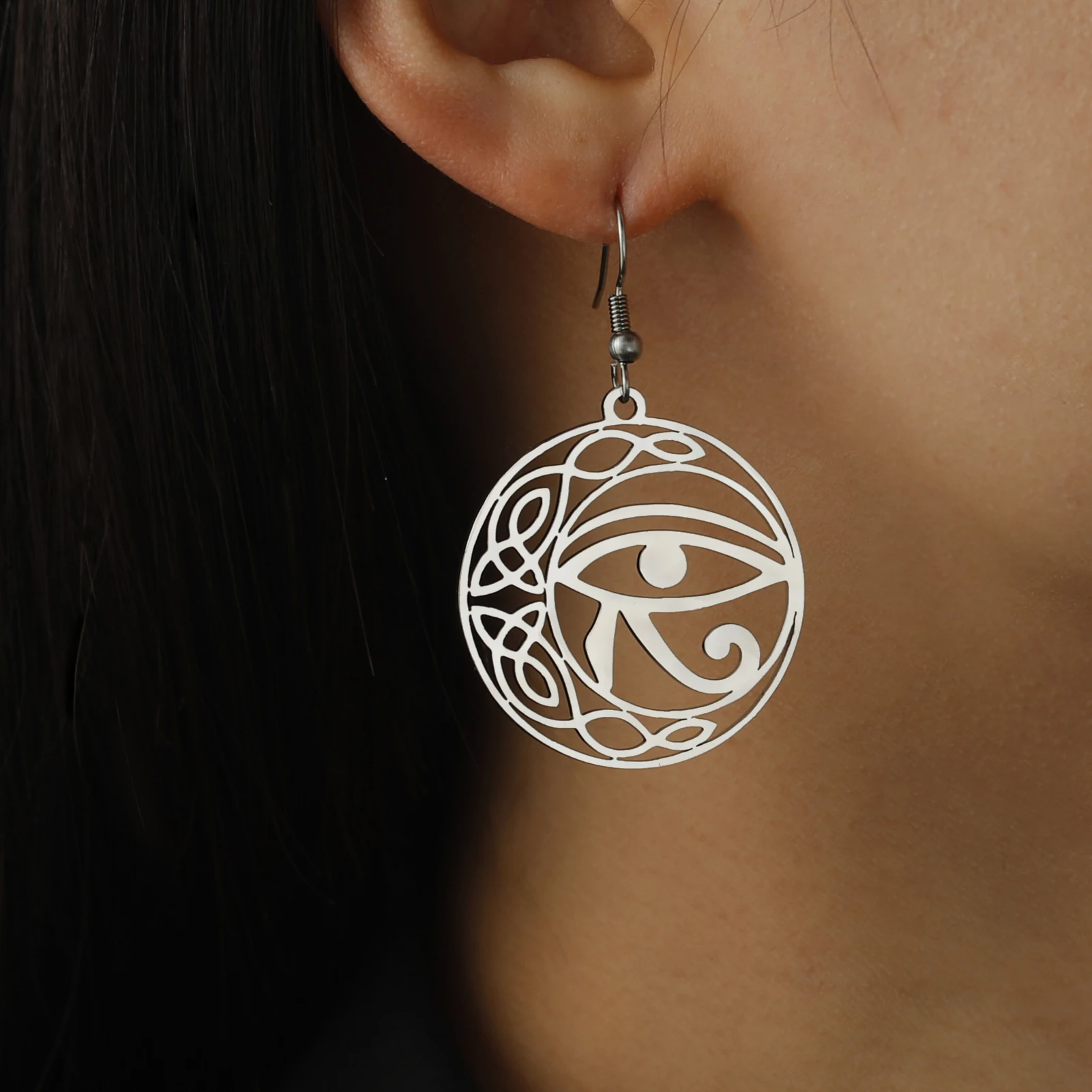 Amaxer The Eye of Horus Drop Earring For Women Stainless Steel Earring Ancient Egypt Jewelry Gift Wholesale 4