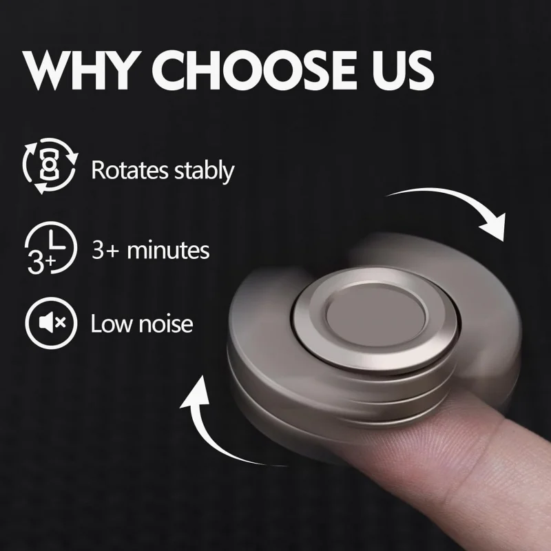 3-in-1 Fidget Spinner Toy For Adults Metal Slider Clicker Magnetic EDC Gadget Gifts Stress Anxiety Relief ADHD Autism