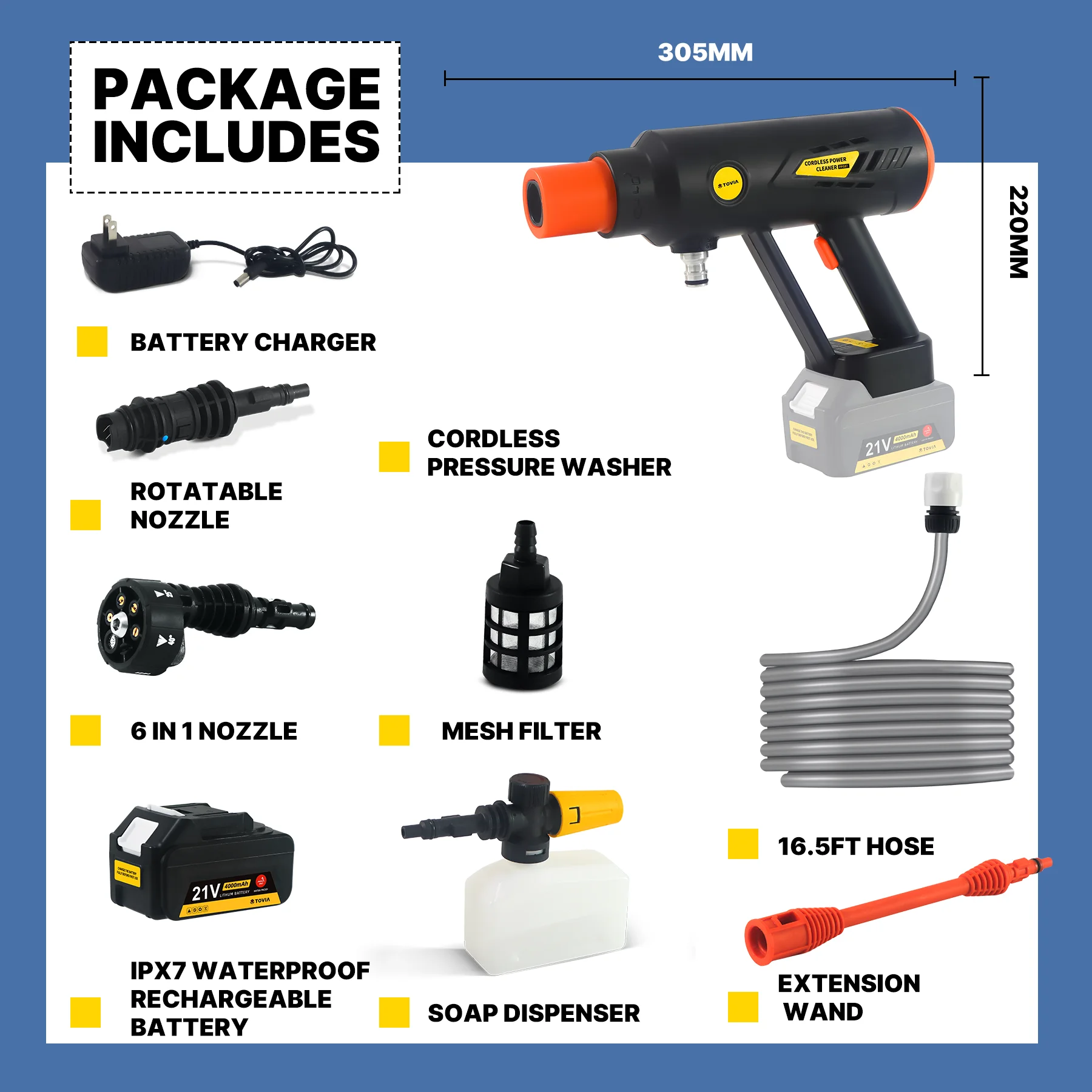 Scimaker Max 60bar Draadloze Hogedruk Carwash 870 Psi Wasmachine Pistool Met Waterdichte Batterij Schuim Reinigingsmachine Tuin Spray