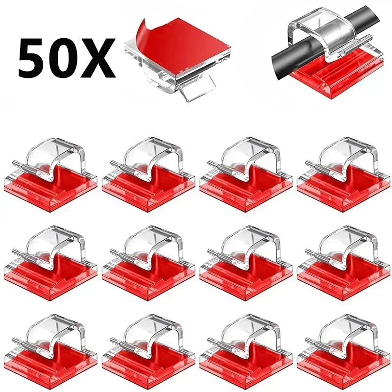 Adhesive Cable Wire Clips Cable Outdoor Management Wire Organizer Cord Holder 50PCS cable organizer,cable clip
