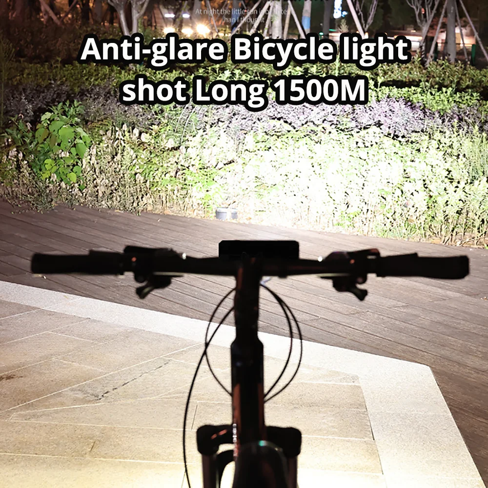 Luz LED frontal para bicicleta, linterna recargable de 5200LM, con