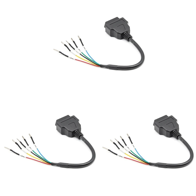 

3-х 16-контактный разъем OBD OBD2 Female K Line CAN Line, Джампер-тестер, разъем, автомобильный диагностический удлинитель, шнур с отверстием