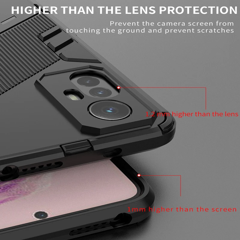 Shockproof Armor Holder Phone Case - Enhanced Protection and Style