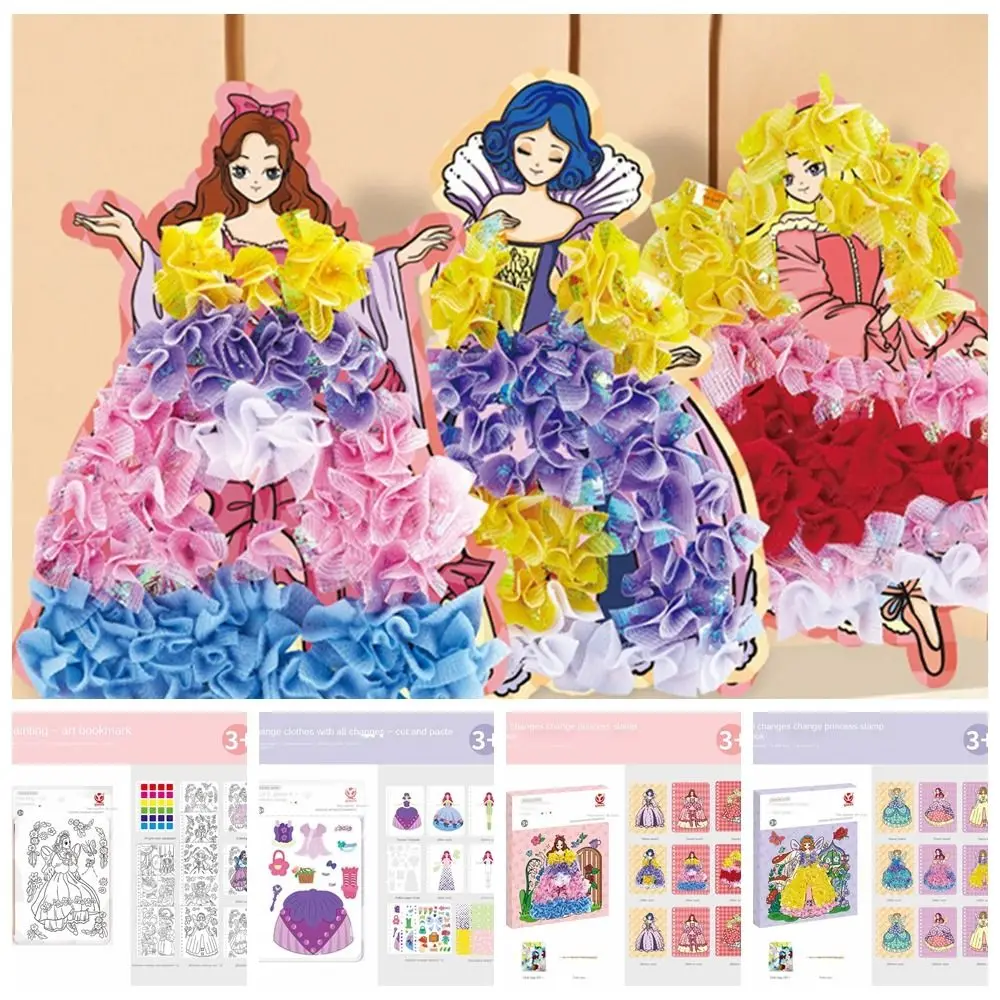 

Cloth Hand-Painted Dress-up Poking Cartoon Paper Poke Painting Sticker Handmade Princess Dress Up Stickers Children Gifts