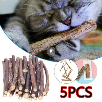 개박하 스틱 애완동물 고양이 어금니 모든 자연 자가 치유 장난감 나무 다각형 치아 청소, 지루함 완화 간식 씹기 용품