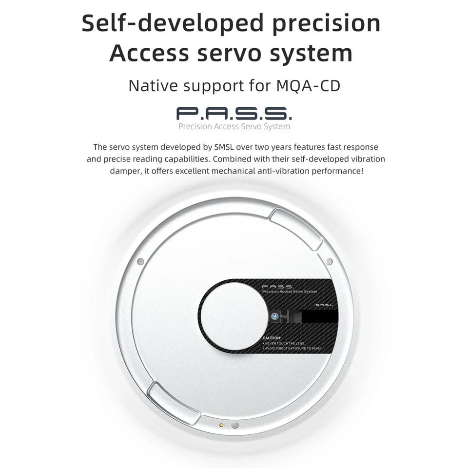 SMSL PL200T Hi-res CD Player MQA-CD DSD512 Clock Input P.A.S.S