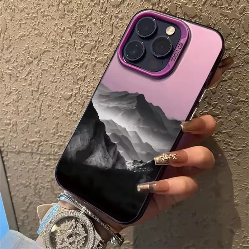 Colorful Mountain View Print Phone Case Cover