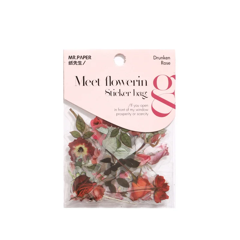 40 pcs Rose Gänseblümchen Blume Aufkleber verschiedene Stile florale  dekorative Sammelalbum Aufkleber Blumen Serie Aufkleber für