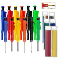 2.8mm Mechanical Carpenter Pencil Set, Needle Nose Tip Hole Marker with Built in Sharpener, Scribe Making Tools for Woodworking 1