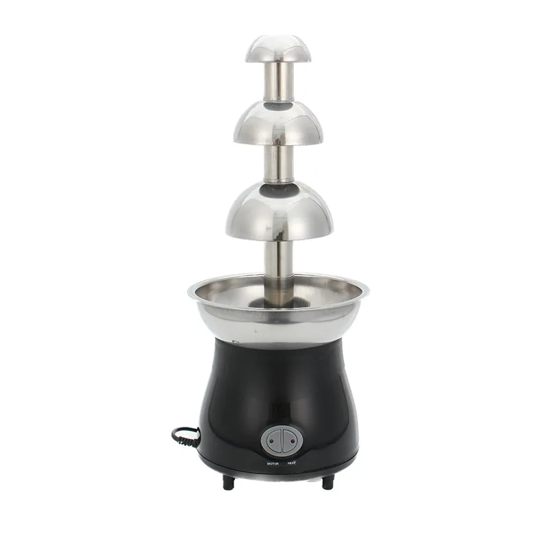 110V/220V merchant Stainless steel Triple chocolate fountain machine mini melting pot Electric party fuente de chocolates