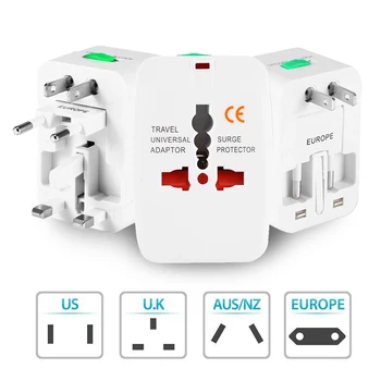 Multifunctional Universal Travel Adapter EU UK US AU AC Power Charger Adapter Outlet Converter Socket Plug Adaptor Connector