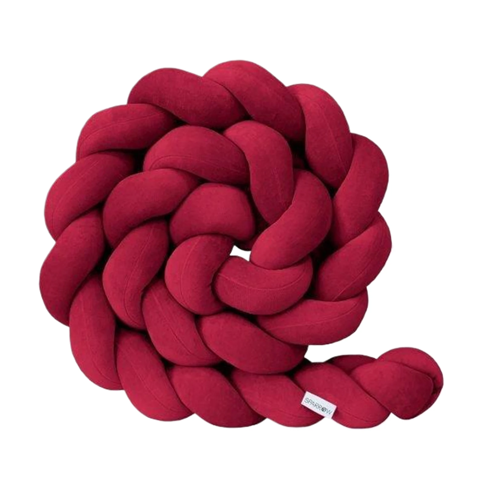 Braided Baby Crib Bumper (1.5M), Soft Knot Pillow Cushion for Crib Protection