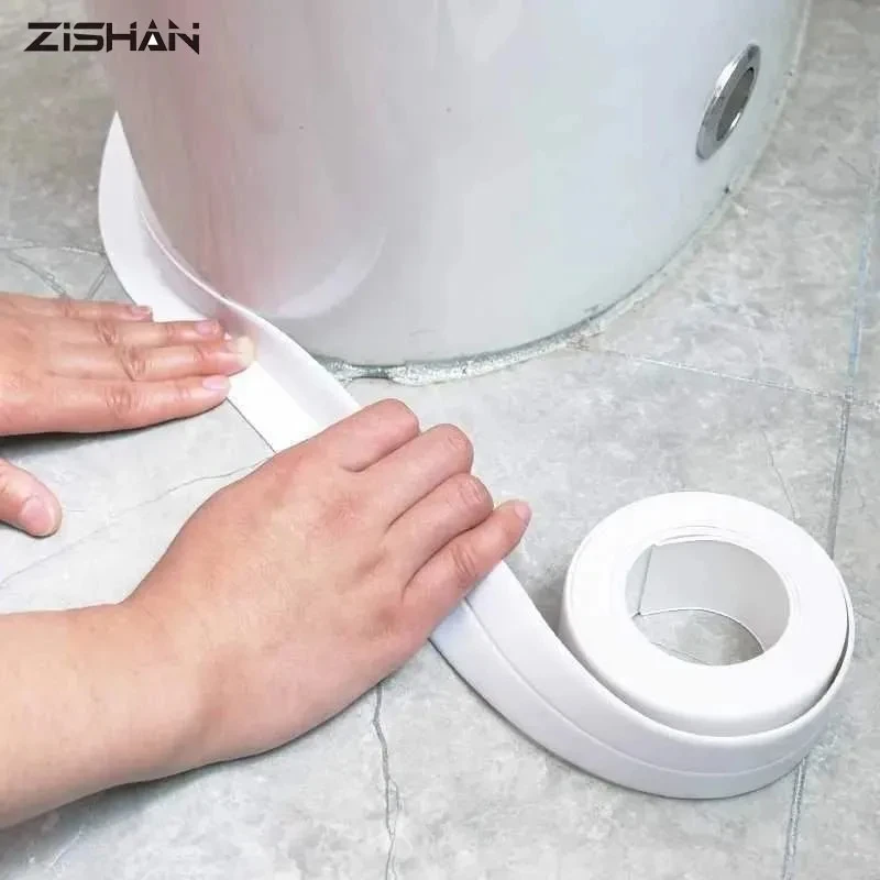 PVC Tape 1/2 Piece Self-adhesive Waterproof Wall Sticker Shower Bathtub Sealing Tape Strip Sealing Joint Strip Sink Anti Mold