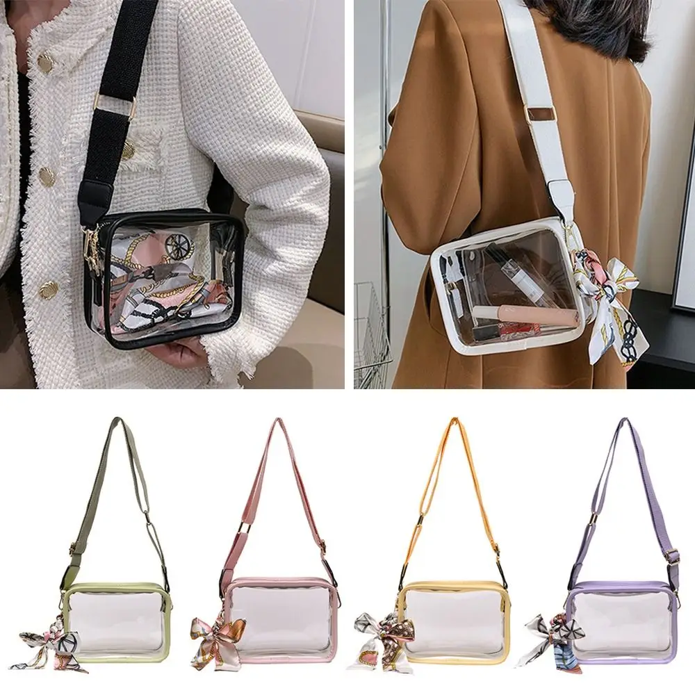 รูปสินค้า กระเป๋าแฟชั่น Messenger สายรัดไหล่ วัสดุ PVC Jelly โปร่งใส สำหรับสาวรักสไตล์