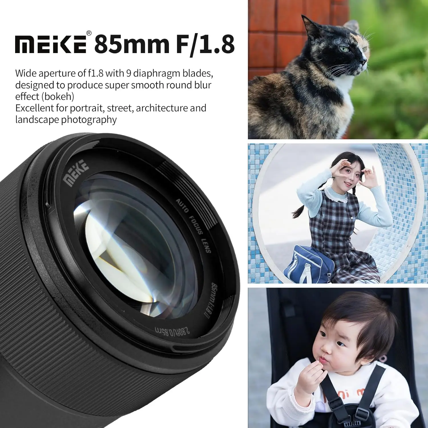 마이크 85mm F1.8 프로 AF 중망원 STM 풀프레임 고해상도 8K 인물 사진 렌즈 (Z 마운트,  E 마운트, 루믹스 L 마운트 카메라용)