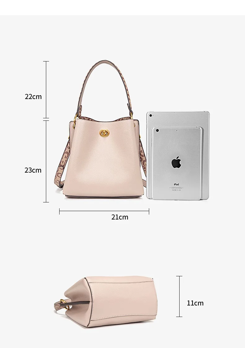 حقيبة دلو نسائية كاجوال مصنوعة من البولي يوريثان،...