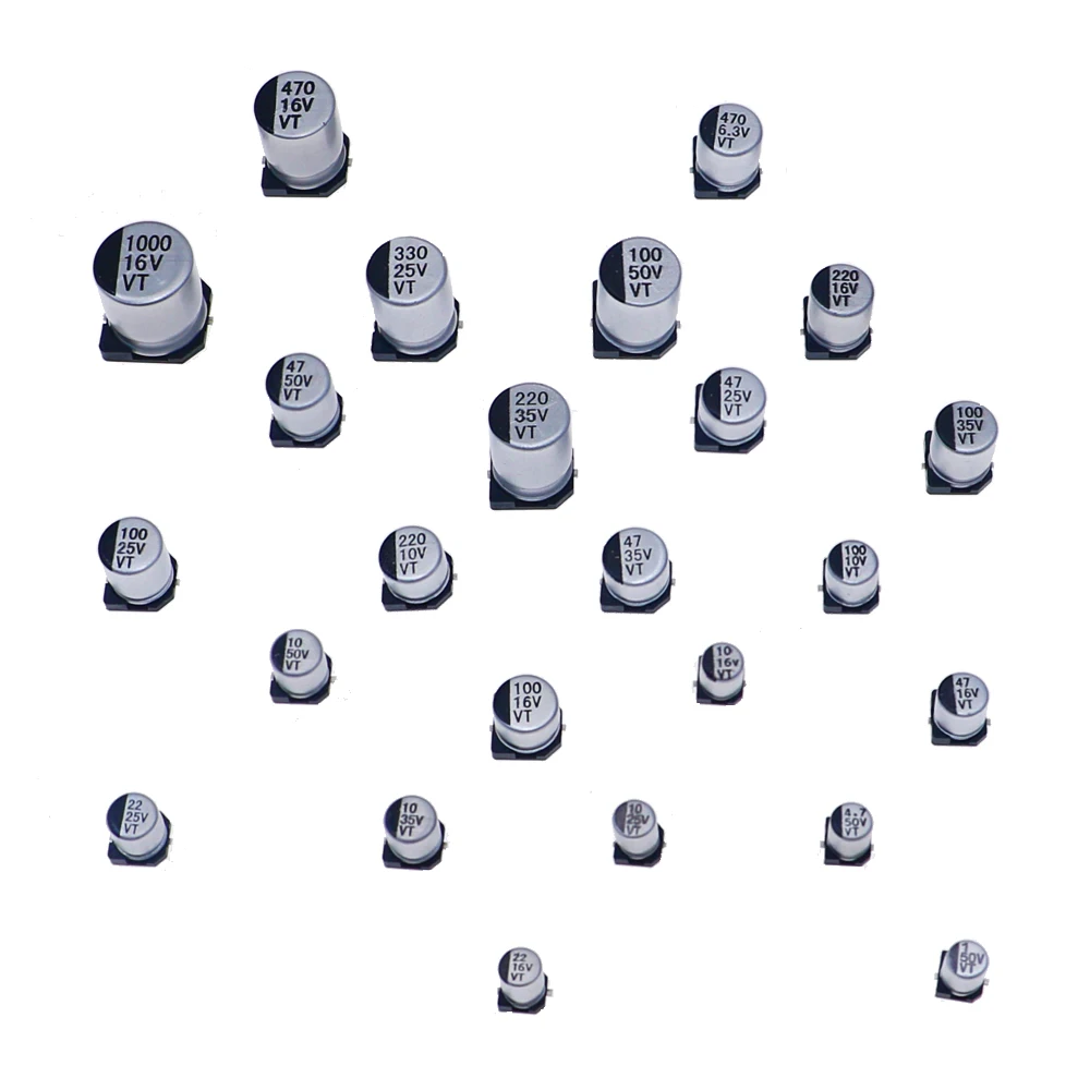 400pcs 24 Values 16V-50V 1uF-1000uF SMD Aluminum Electrolytic Capacitor Assorted Mixed Box kit