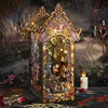 DIY Book Nook Wooden Miniature Model Kit Law of the Night Bookend Assembled 3D Puzzle Rose Castle Bookshelf Home Decor Gifts 2