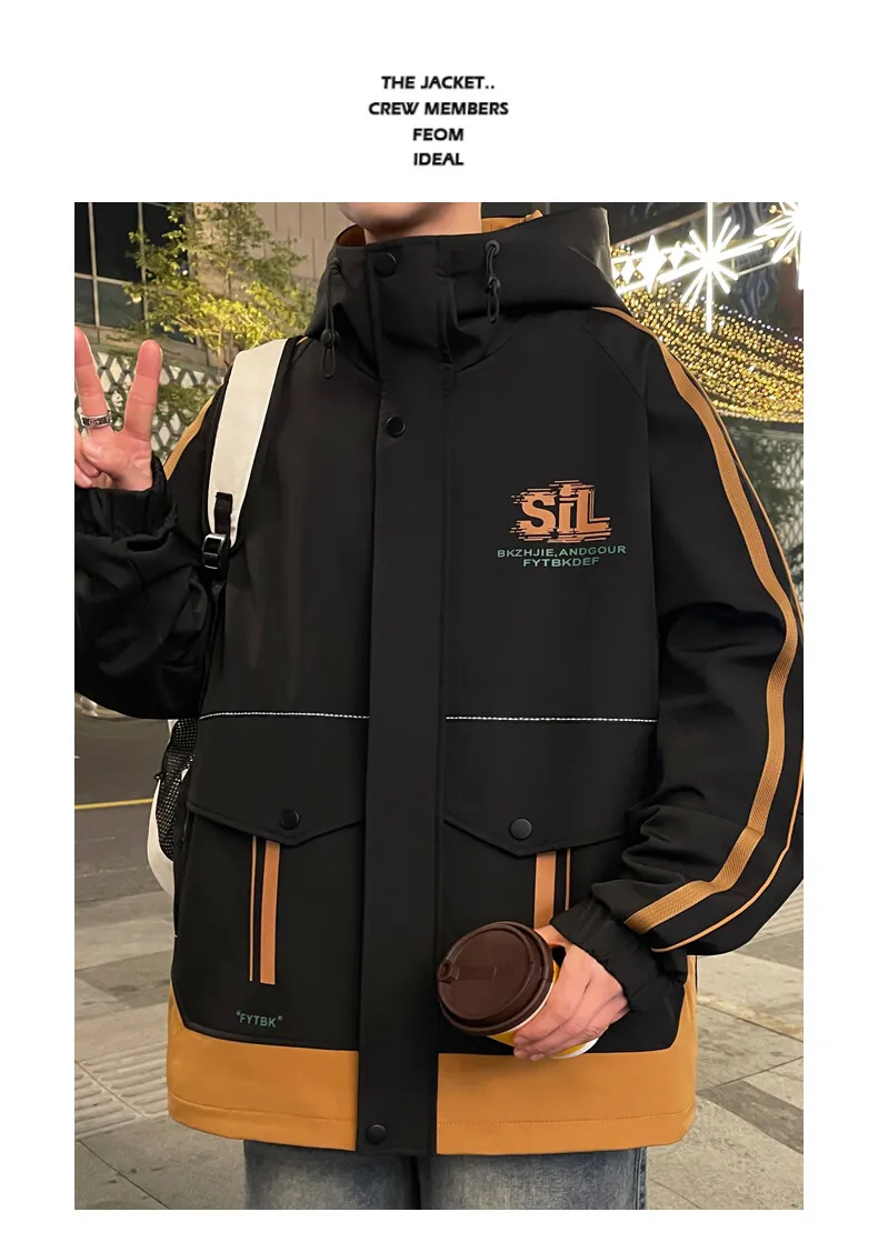 Lässige Kapuzenjacken Mode 2026 Frühling Herbst Herren Outdoor Loose Coats Jugend Streetwear Winddichte Oberbekleidung Übergröße 4XL – Detail 17
