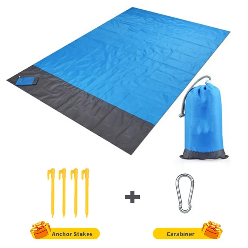 200x210cm Pocket Picnic Waterproof Beach Mat Sand Free Blanket Camping Outdoor Picknick Tent Folding Cover Bedding
