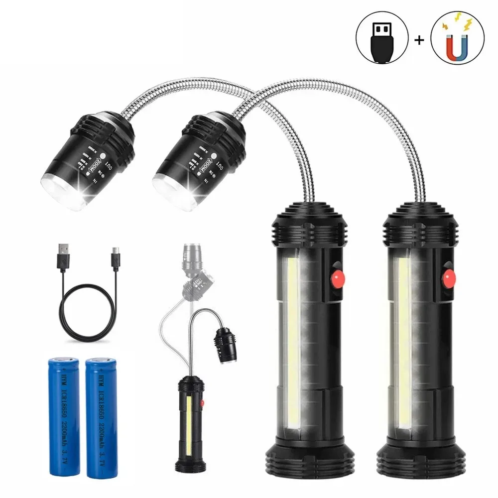 ZK20 충전식 방수 손전등, 줌 가능한 3 가지 모드 LED 헤드 램프, 작업 LED 헬멧 플래시 라이트, 토치 손전등