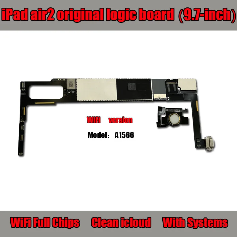 iPad Logic Board iPad Air 2 A1566 A1567 Wireless Cellular Network iOS System Unlocked Original iPad 6 Mobile Motherboard Cell Phone Parts mobile motherboard,cell phone parts