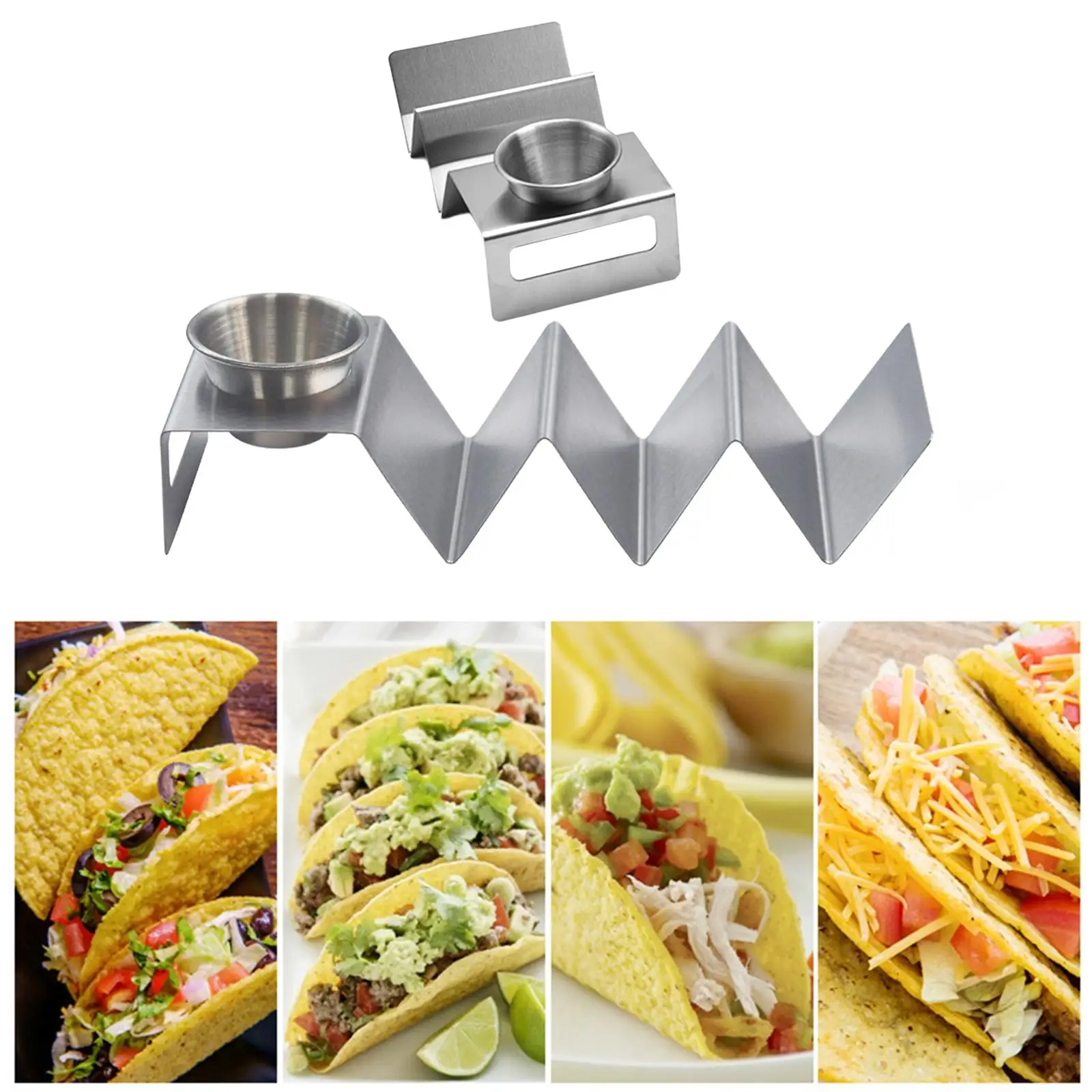Taco Tray Holder Wave Shape Taco Rack Plate Server for Pancakes Restaurant, Home Mexican Food Oven Grill Kitchen Cooking Tool