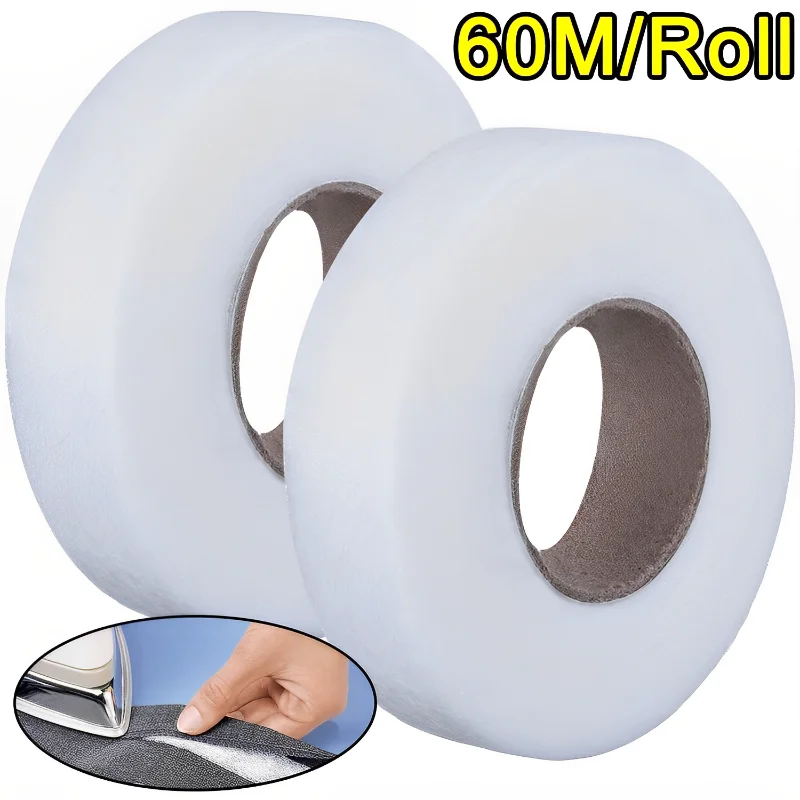 60M Double-side Non-woven Adhesive Fabric PA Interlining Clothes Iron DIY  Accessories Hem Tape Interlining Web for Sewing Bonded - AliExpress