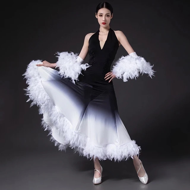 High Quality Ballroom Competition Dance Dress White Color Elegant Waltz  Dancing Skirt Adult Standard Ballroom Dance Dresses - Ballroom - AliExpress