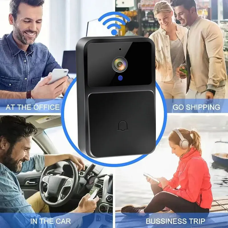 Video Doorbell Camera WIFI Night Vision HD Wireless Smart Home Security Battery Door Bell Two Way Intercom Voice Change For Home
