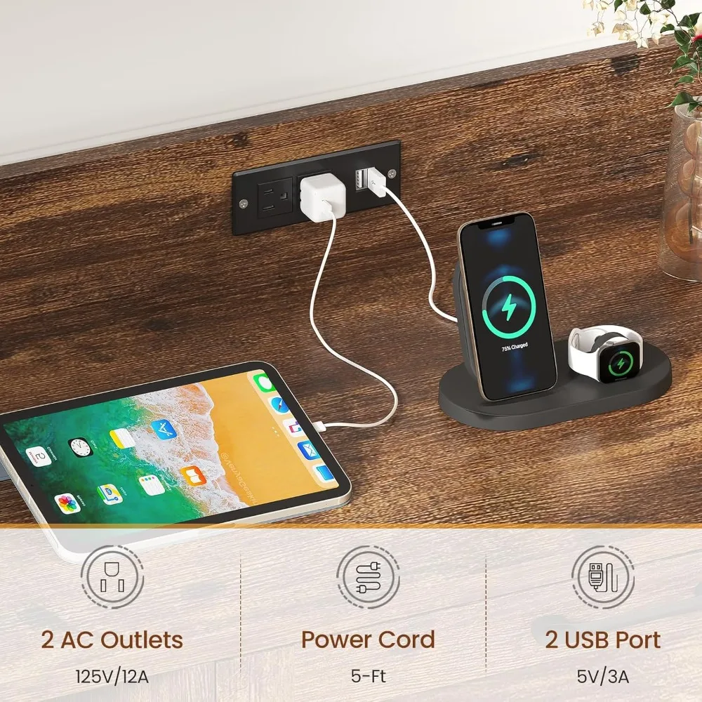 file cabinet, filing cabinet fits legal/letter/a4 size, 2 drawer filing cabinets for home office with lock, power strip and ope