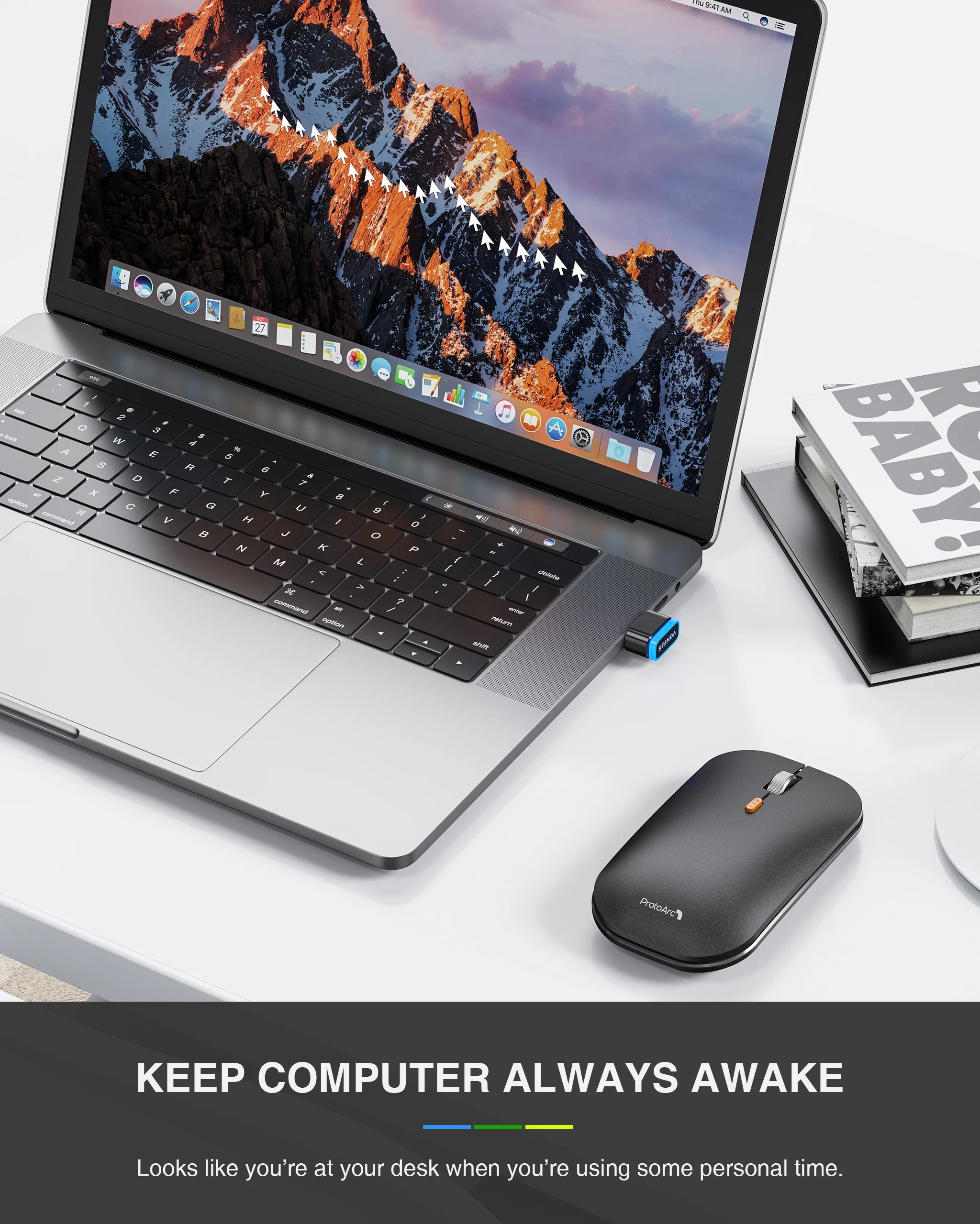 Seenda-mouse Jiggler Usb Shaker Mecânico Indetectável on Off Mover Simulador de Movimento Smart Slent Mantém o Computador Laptop Acordado - Imagem 6