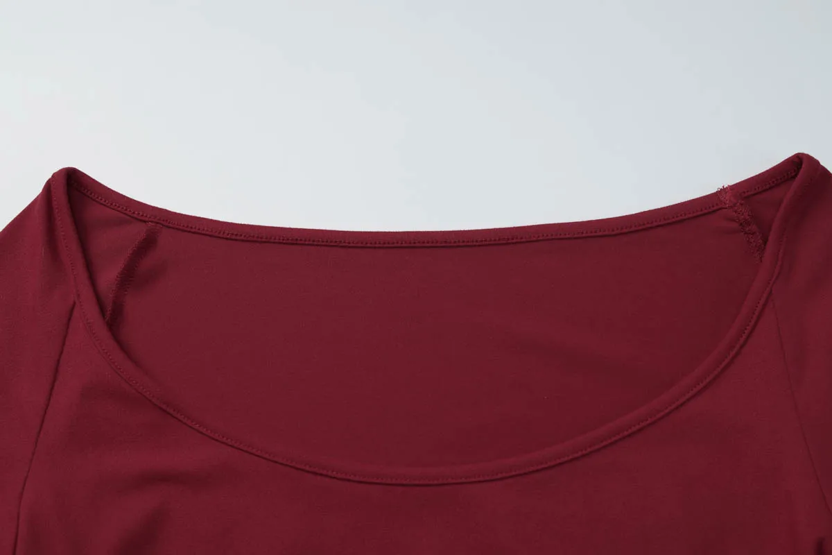 Hugcitar 2026 Damen Mode Einfarbiges O-Ausschnitt Halbarm Sexy Crop T-Shirt Top Damenbekleidung Lässige T-Shirts Streetwear Club Sport – Detail 5