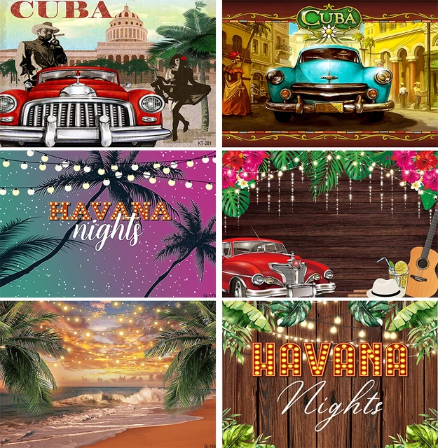 Havana Nights Backdrop for Adult Birthday Party Photoshoot Photography  Background One Hot Havana Night Cuban Parties