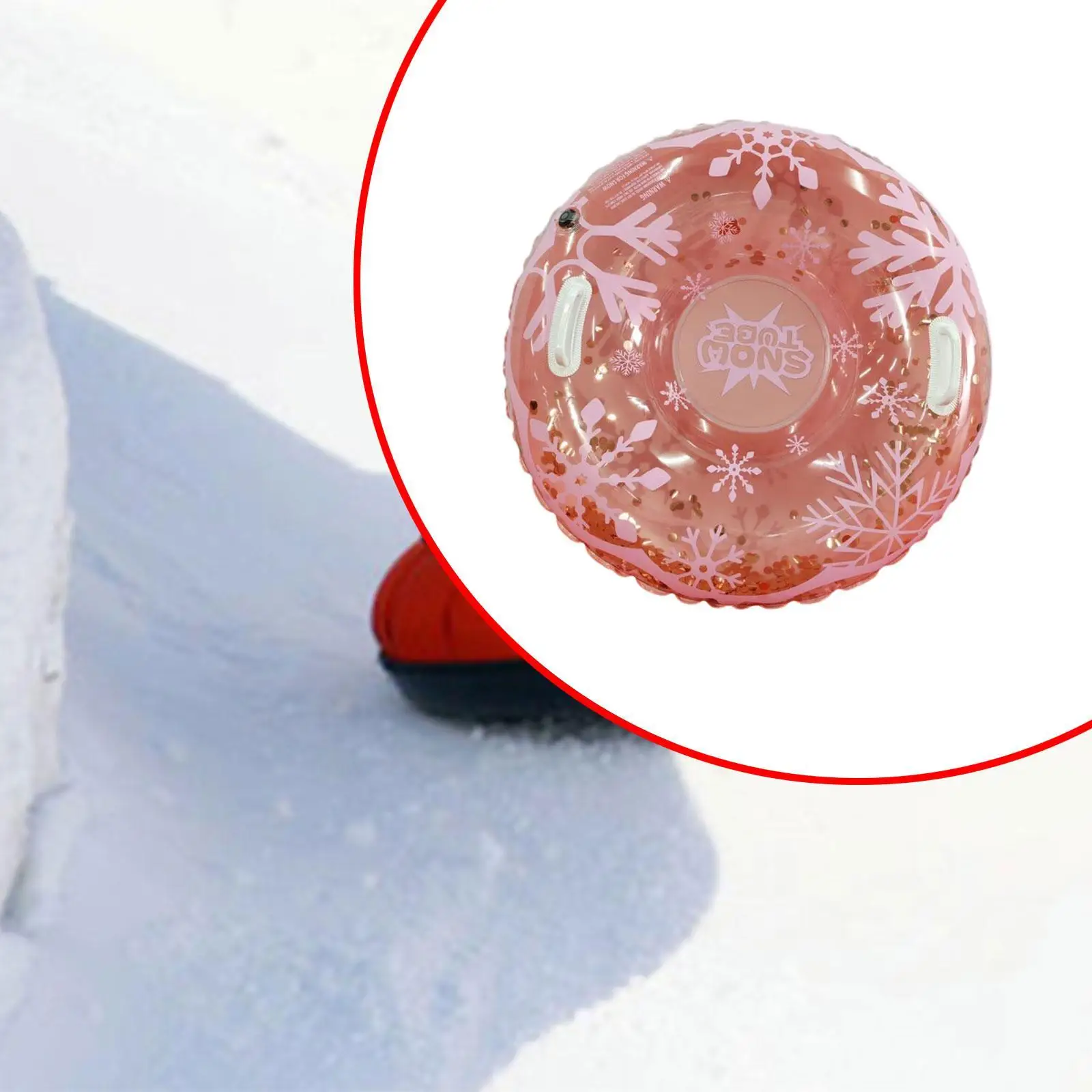 Inflatable Snow Tube Supplies Pink PVC 85cm Dia Accessories Winter Snow Sledding