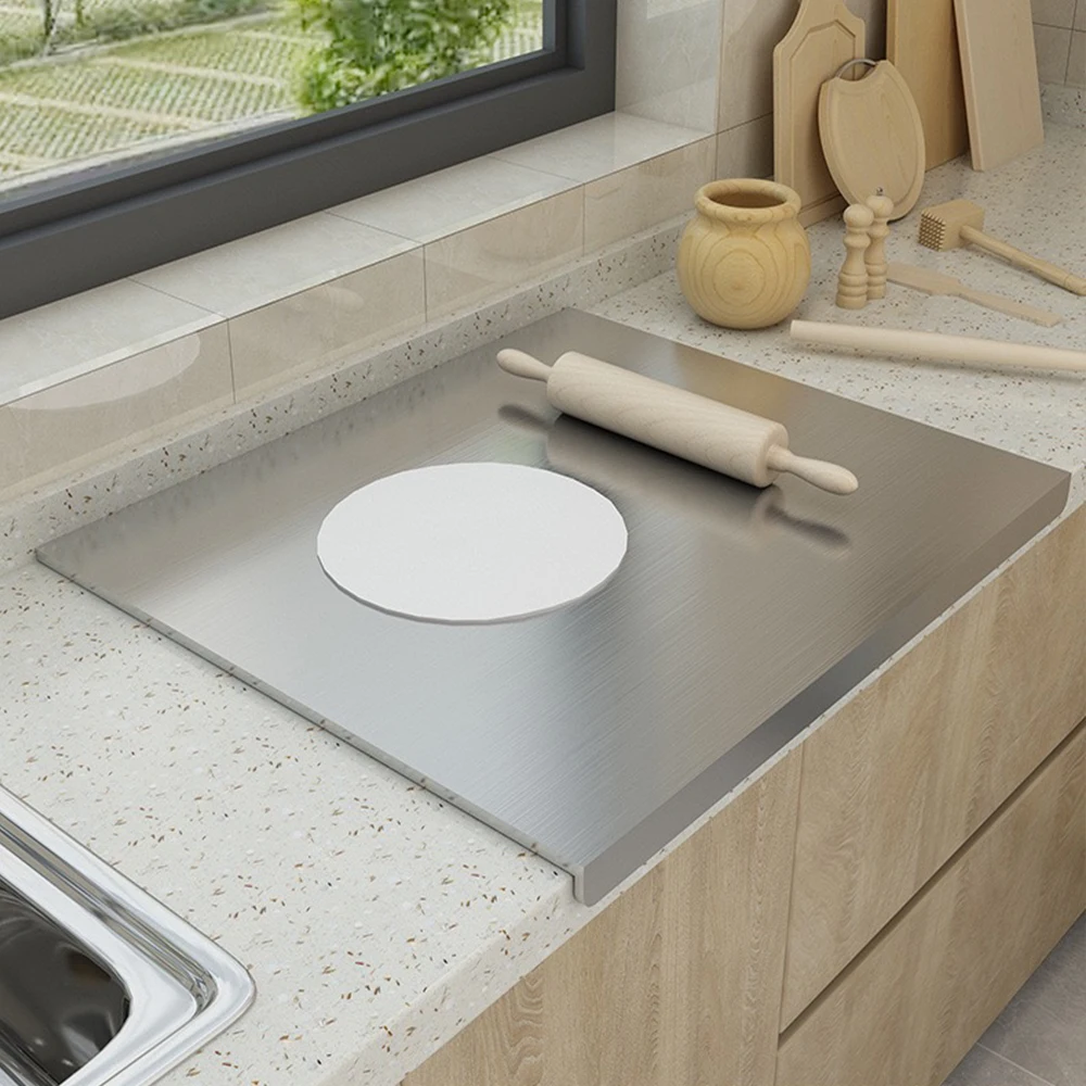 L-Shaped Stainless Steel Chopping Board – Large Double-Sided 1