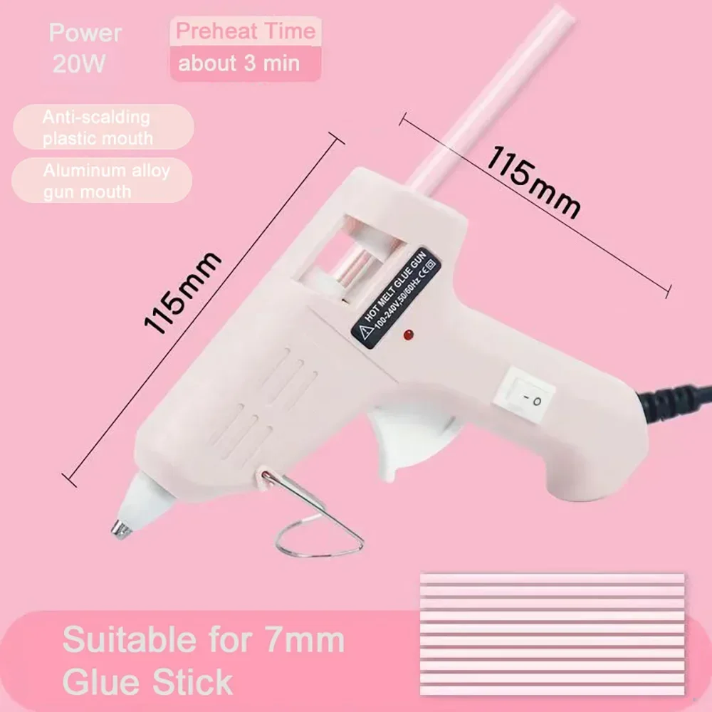 High Quality Children's Hot Melt Glue Gun 110V-220V Anti-Scalding Handmade DIY Household Hot Silicone Gun 7Mm Glue Stick Gun 6