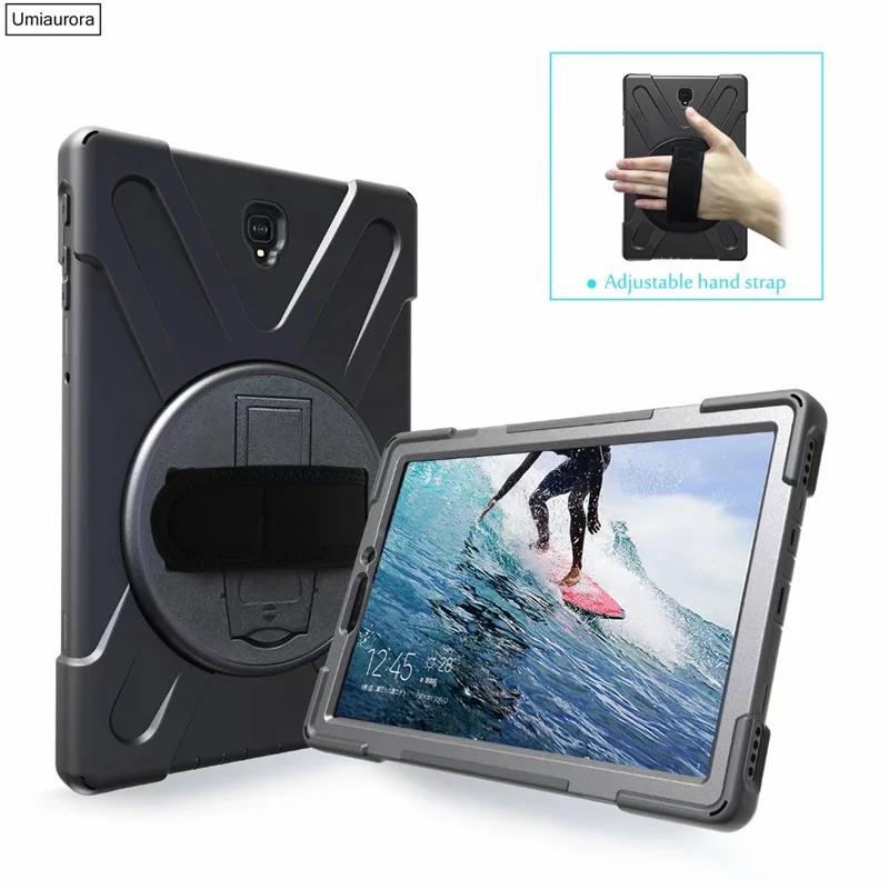 360° Rotating Hand Strap Kickstand Shockproof Case for Samsung Galaxy Tab S3/S4