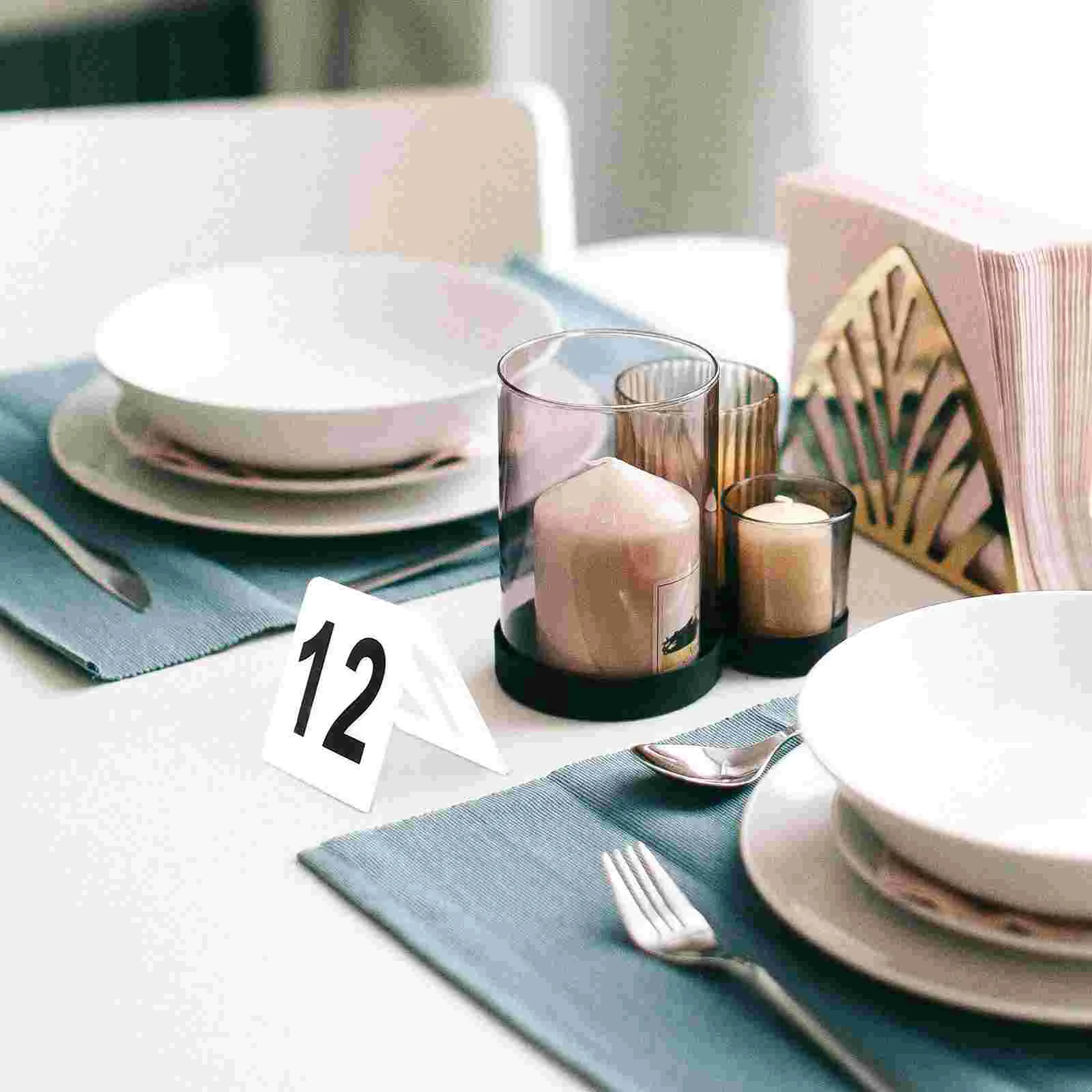 20 Pcs Restaurant Number Plate Table Numbers Supply Game Accessory White Double Sided Evidence Marker Reusable