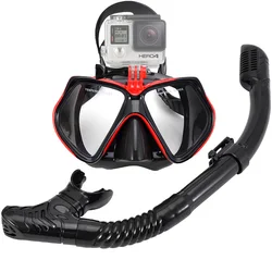 Snorkel Set Diving Mask For GoPro Underwater Sports Camera Anti-Fog Professional Swimming Goggles Dry Snorkel Tube For Adults