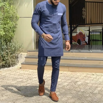Deji Long Sleeve 2 Piece Kaftan Outfit