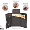 Genuine Leather Rfid Card Holder Men Wallets Anti Theft Slim Thin Coin Pocket Smart Wallets Pop Up Male Purse Money Bags Purse 3